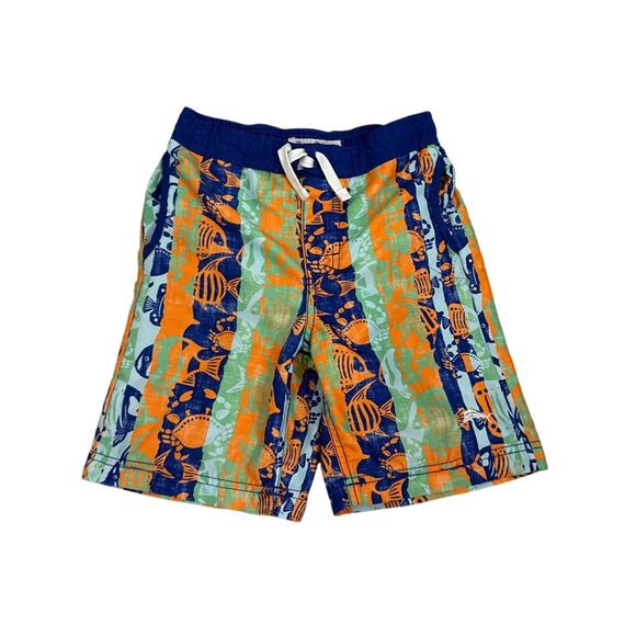 Tommy Bahama Swim Trunks Blue Orange Board Shorts Size Youth 7 - Picture 1 of 4